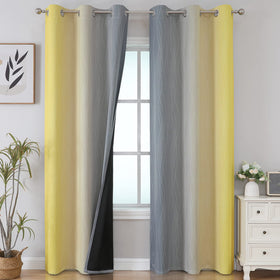 Estelar Textiler Ombre Blackout Curtains for Bedroom 2 Panels Set