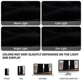 Full Blackout Faux Linen Grommet Curtains