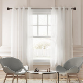 Adjustable Black Curtain Rod Set
