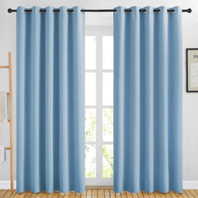 Grommet Blackout Curtains Set for Windows