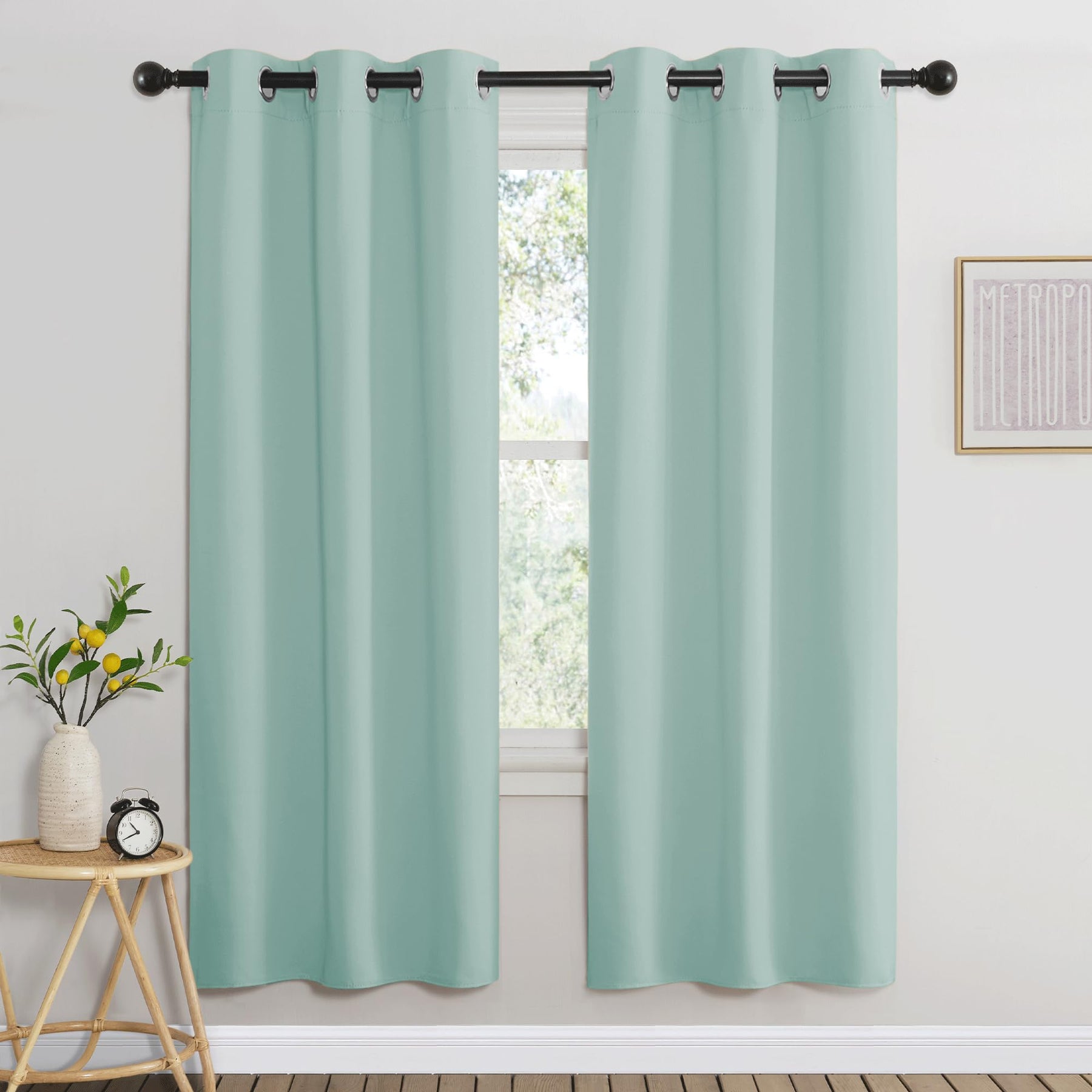 Grommet Blackout Curtains Set for Windows
