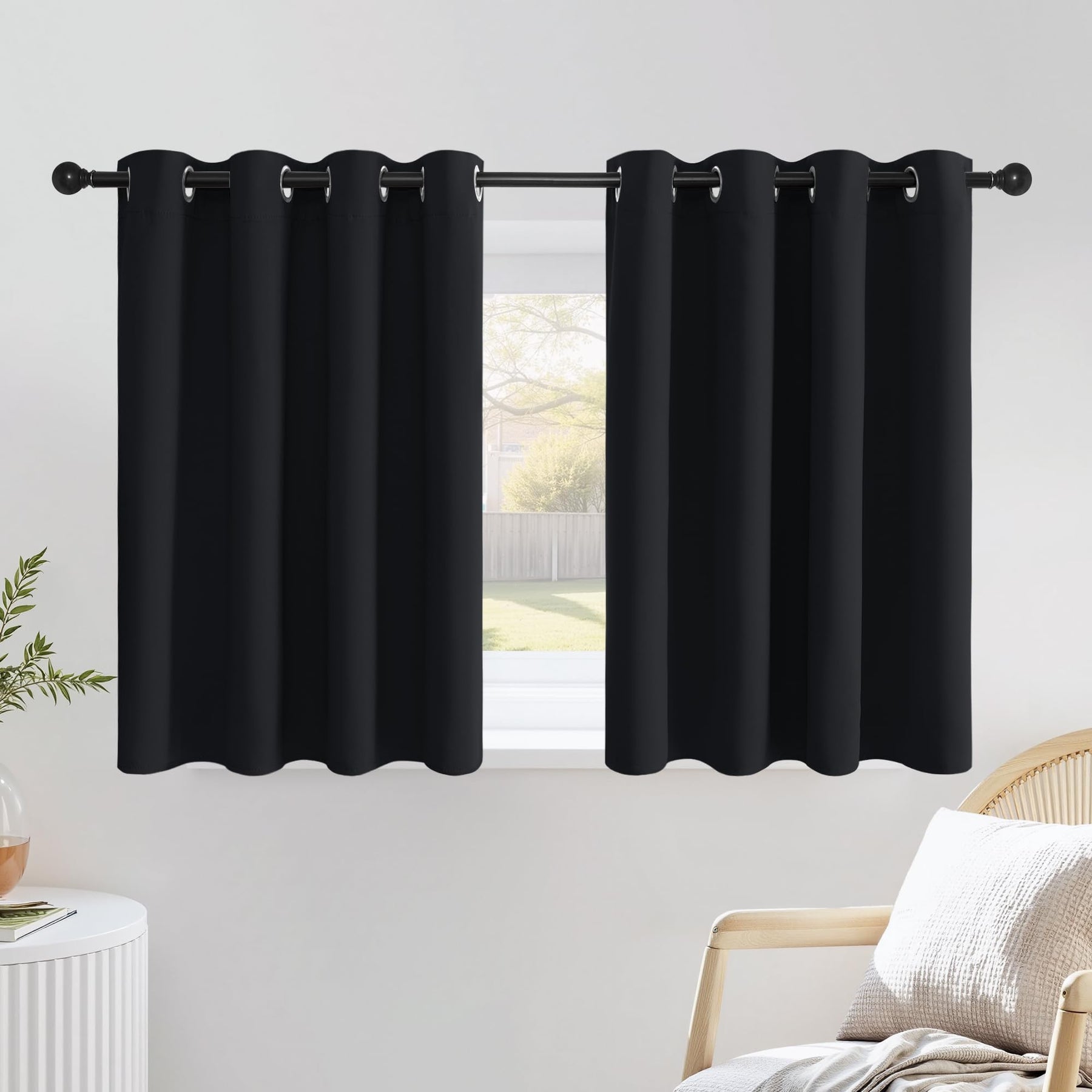 Grommet Blackout Curtains Set for Windows