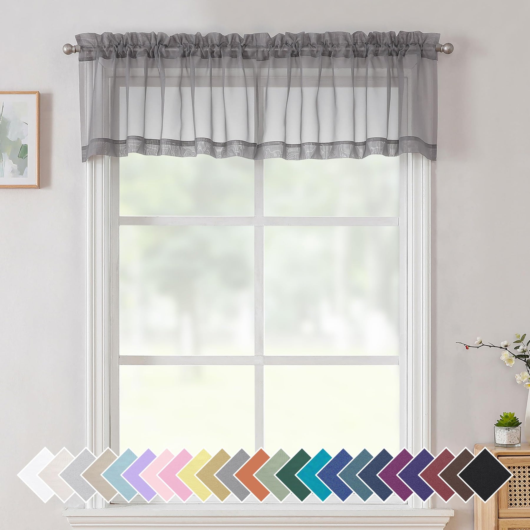 Airy Sheer Voile Curtains Set for Living Room & Bedroom