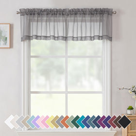 Airy Sheer Voile Curtains Set for Living Room & Bedroom