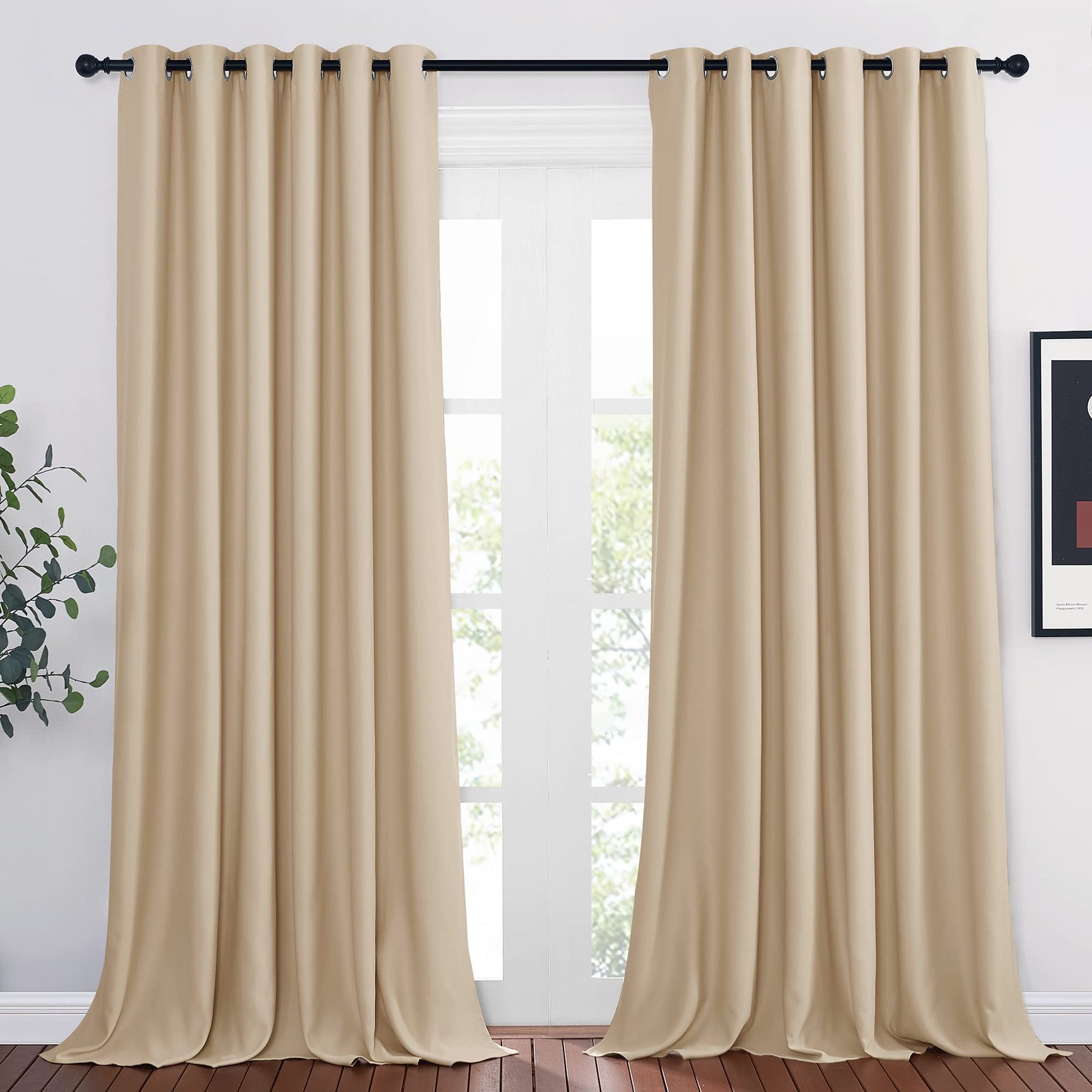 Grommet Blackout Curtains Set for Windows