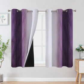 Estelar Textiler Ombre Blackout Curtains for Bedroom 2 Panels Set