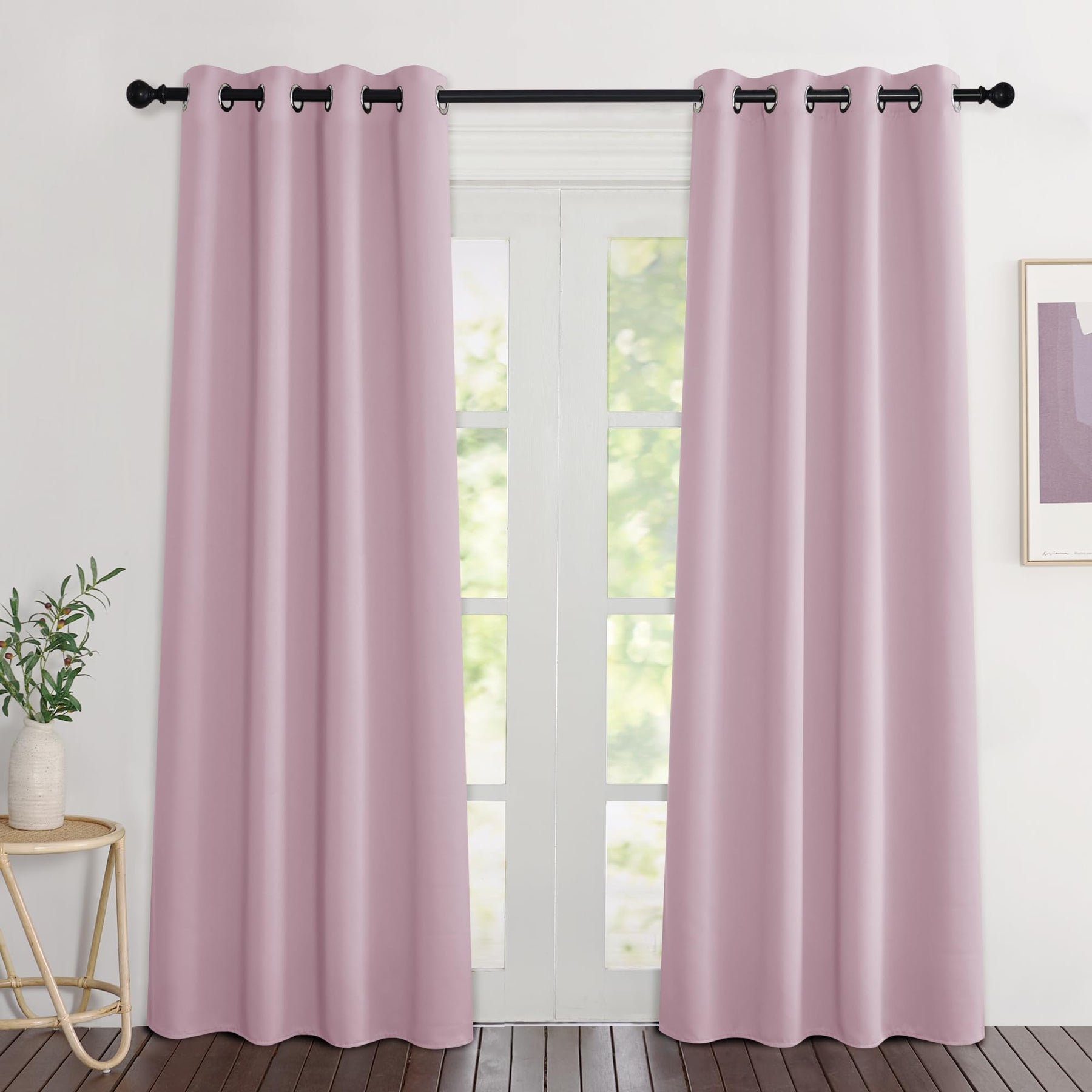 Grommet Blackout Curtains Set for Windows