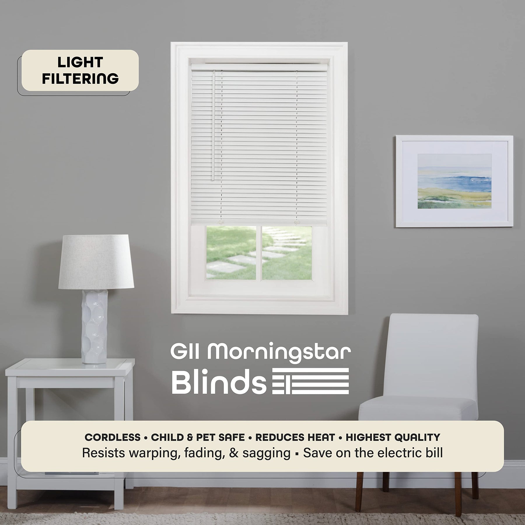Achim Home Furnishings Cordless GII Morningstar 1" Light Filtering Mini Blind