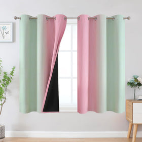 Estelar Textiler Ombre Blackout Curtains for Bedroom 2 Panels Set