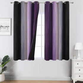 Estelar Textiler Ombre Blackout Curtains for Bedroom 2 Panels Set