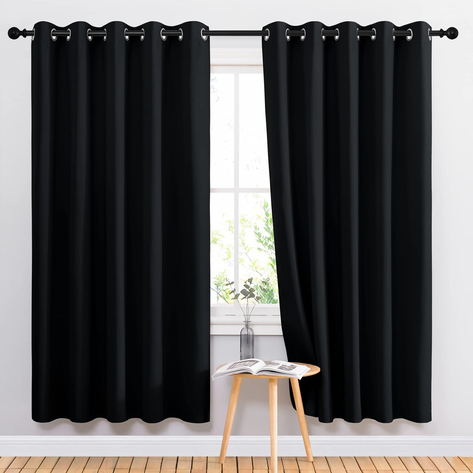 Grommet Blackout Curtains Set for Windows