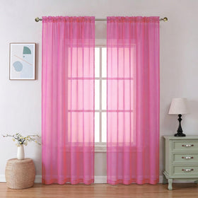 Airy Sheer Voile Curtains Set for Living Room & Bedroom