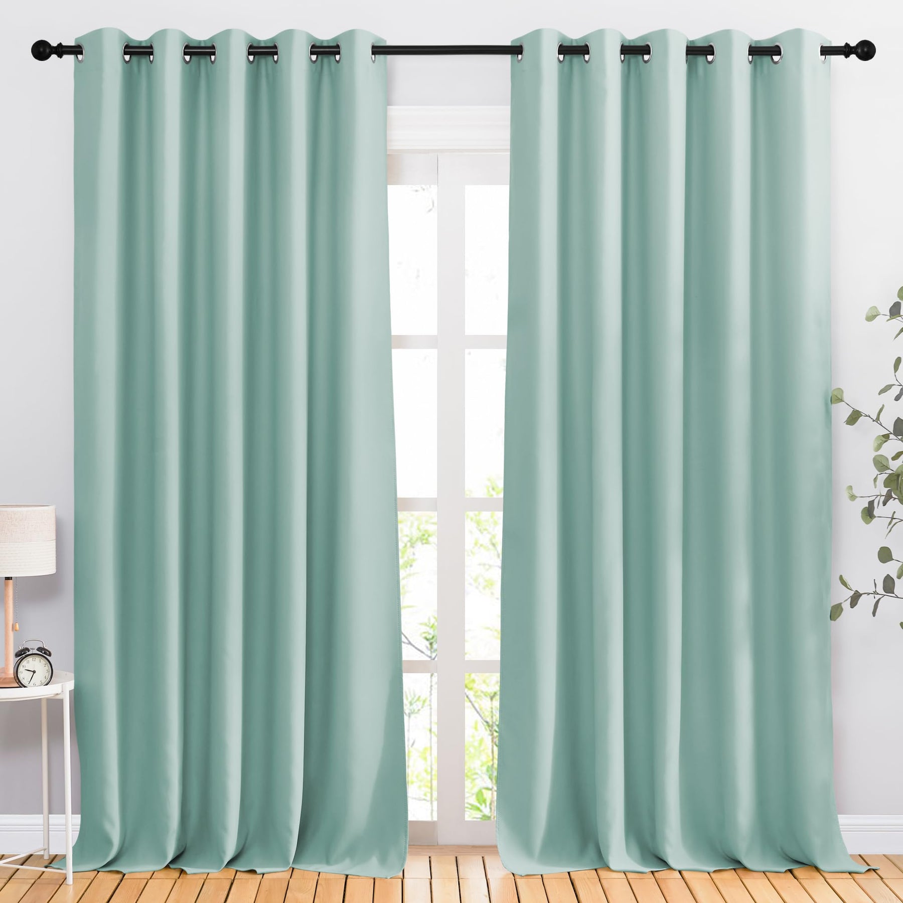 Grommet Blackout Curtains Set for Windows
