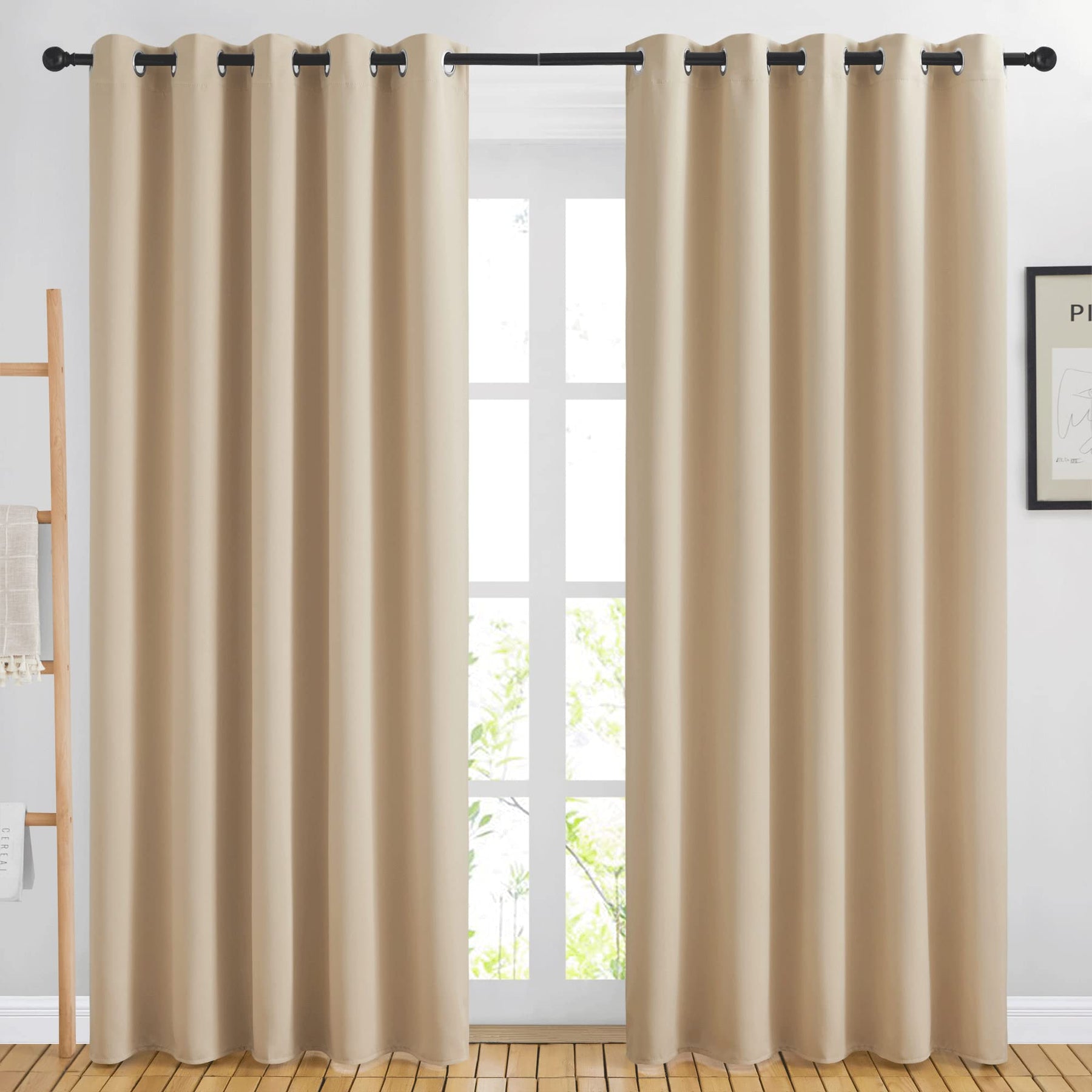 Grommet Blackout Curtains Set for Windows
