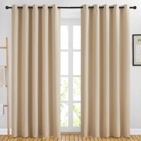 Grommet Blackout Curtains Set for Windows