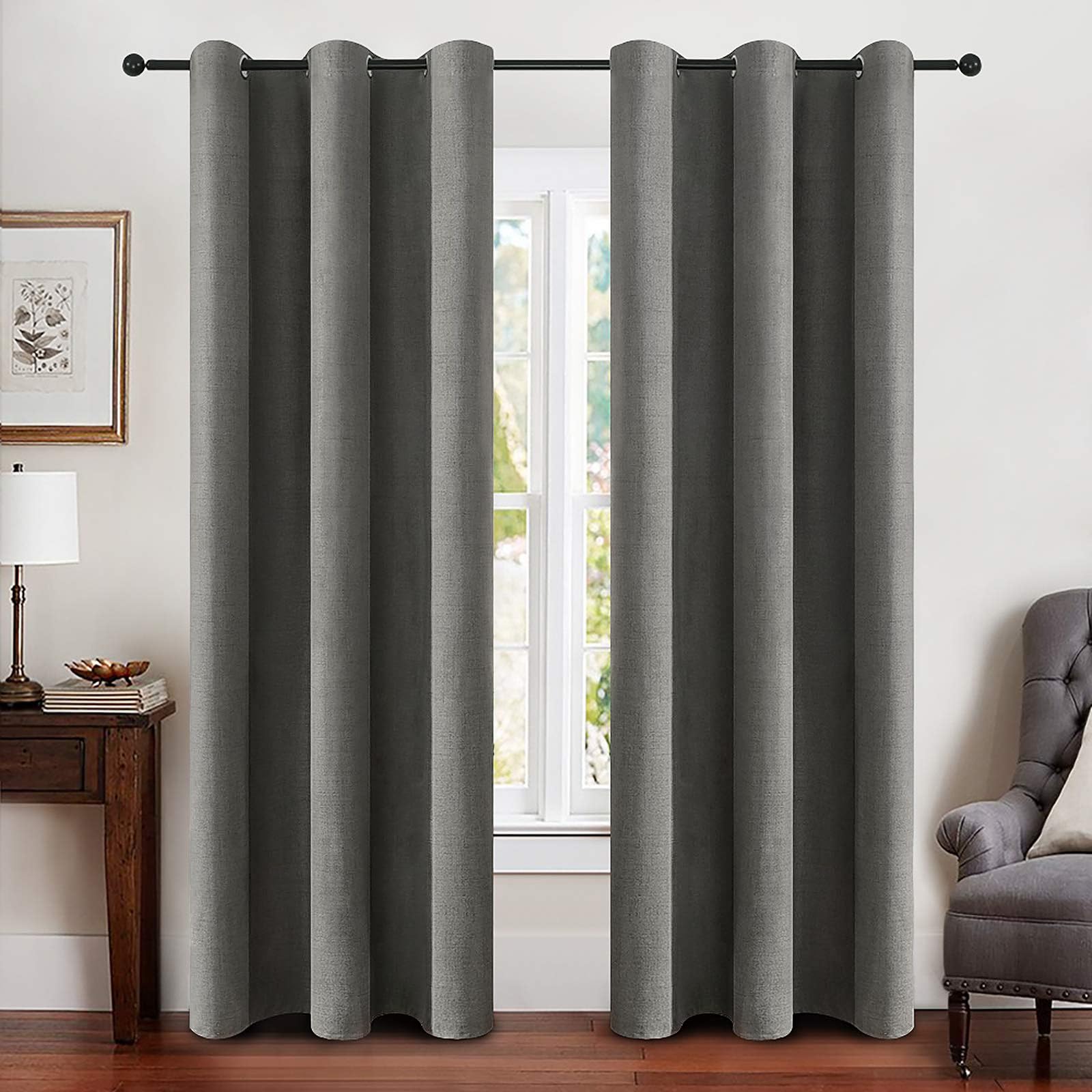 100% Blackout Linen Curtains for Bedroom & Living Room