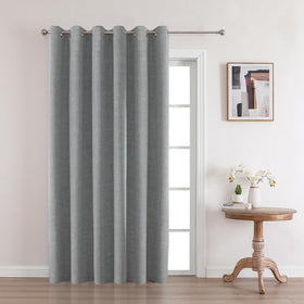 Joydeco 52 Inch Wide Bedroom 100% Faxu Linen Textured Privacy Curtains