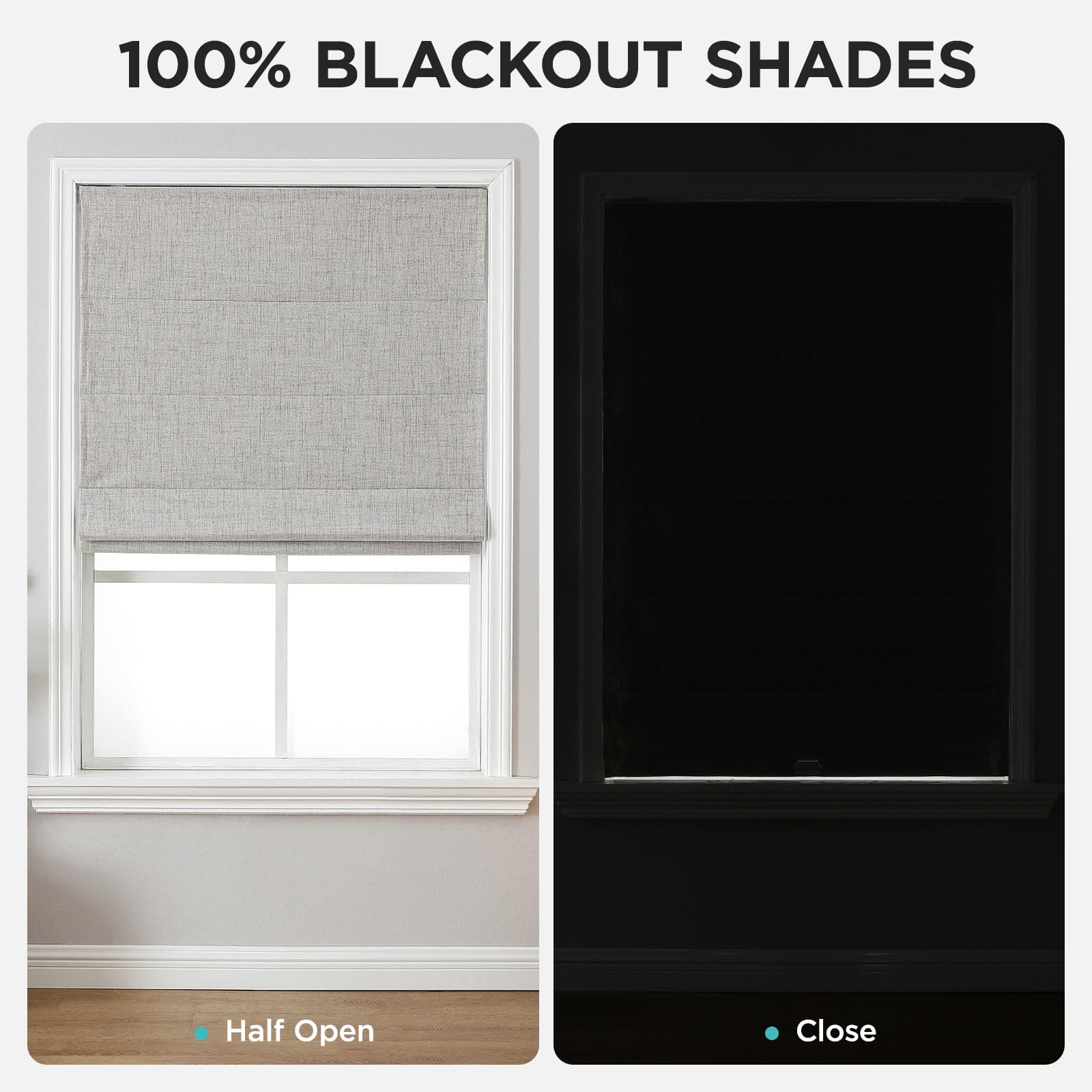 Cordless Linen Blackout Roman Shades