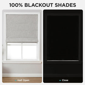 Cordless Linen Blackout Roman Shades