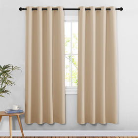 Grommet Blackout Curtains Set for Windows