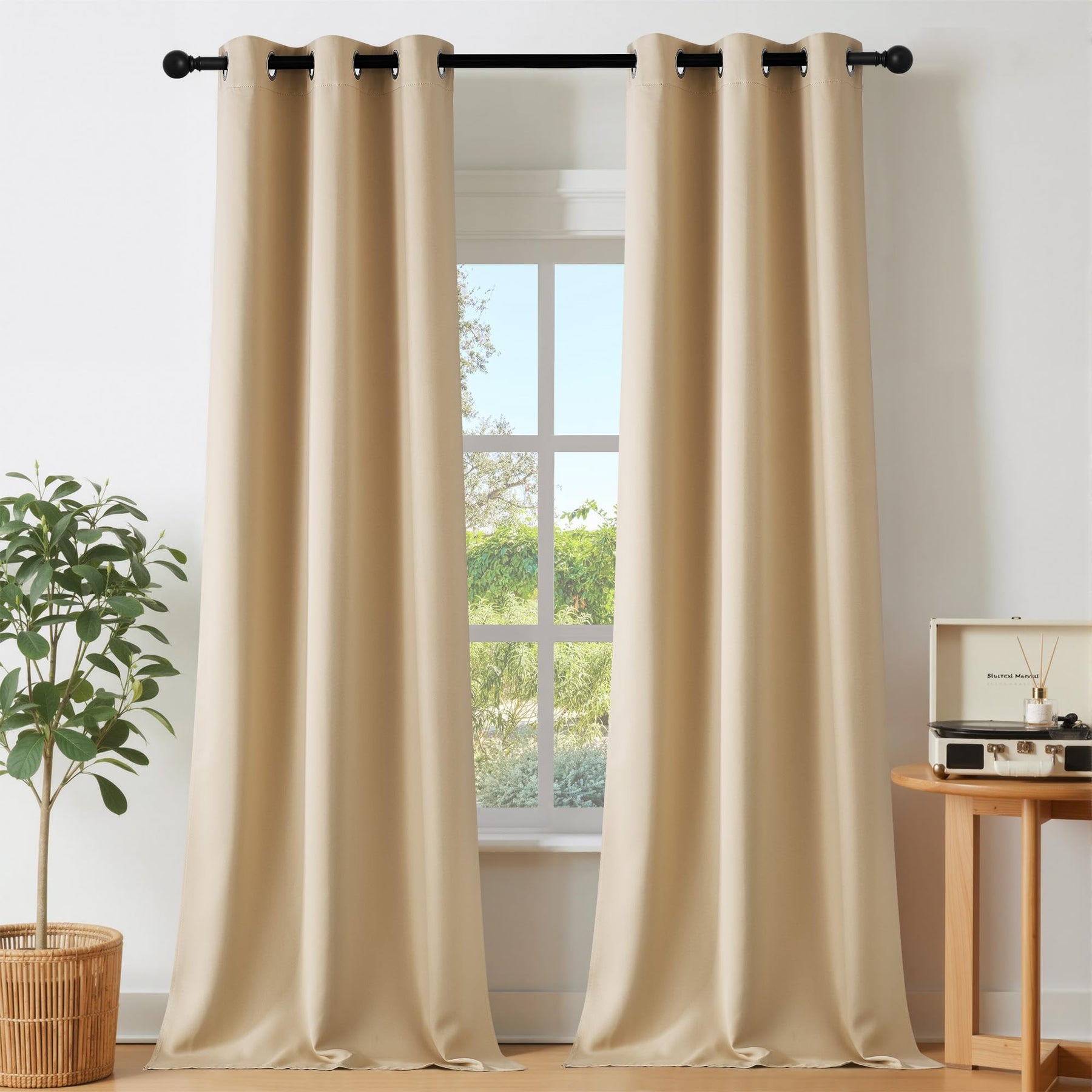 Grommet Blackout Curtains Set for Windows