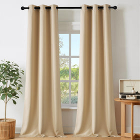 Grommet Blackout Curtains Set for Windows