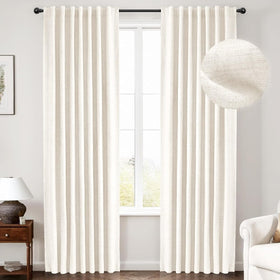 100% Blackout Linen Curtains for Bedroom