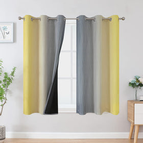 Estelar Textiler Ombre Blackout Curtains for Bedroom 2 Panels Set