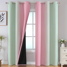Estelar Textiler Ombre Blackout Curtains for Bedroom 2 Panels Set
