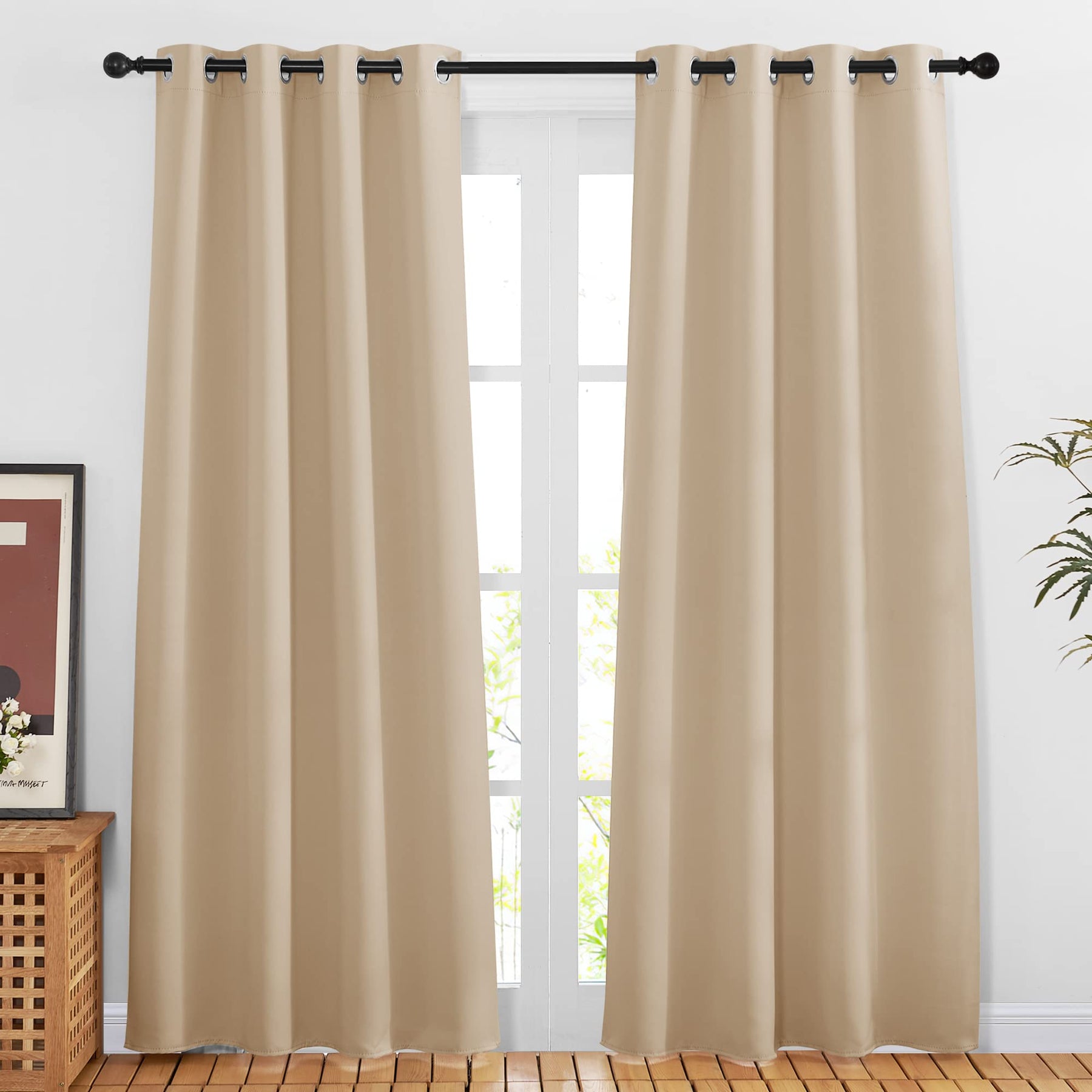 Grommet Blackout Curtains Set for Windows