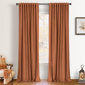 100% Blackout Linen Curtains for Bedroom
