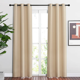 Grommet Blackout Curtains Set for Windows