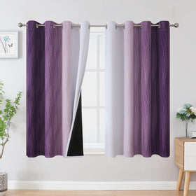 Estelar Textiler Ombre Blackout Curtains for Bedroom 2 Panels Set
