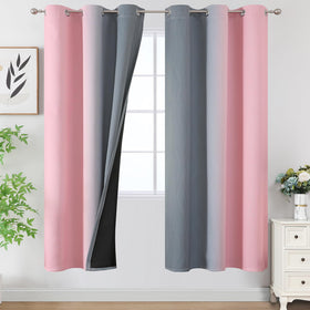Estelar Textiler Ombre Blackout Curtains for Bedroom 2 Panels Set