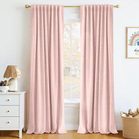 100% Blackout Linen Curtains for Bedroom