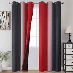 Estelar Textiler Ombre Blackout Curtains for Bedroom 2 Panels Set