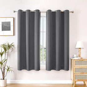 Grommet Blackout Curtains Set for Bedroom & Living Room