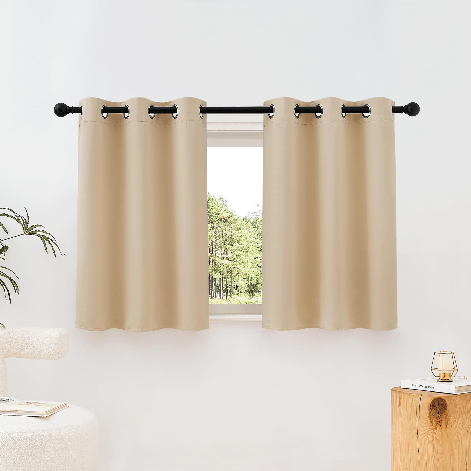 Grommet Blackout Curtains Set for Windows