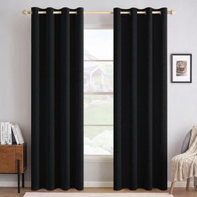 100% Blackout Linen Curtains for Bedroom & Living Room