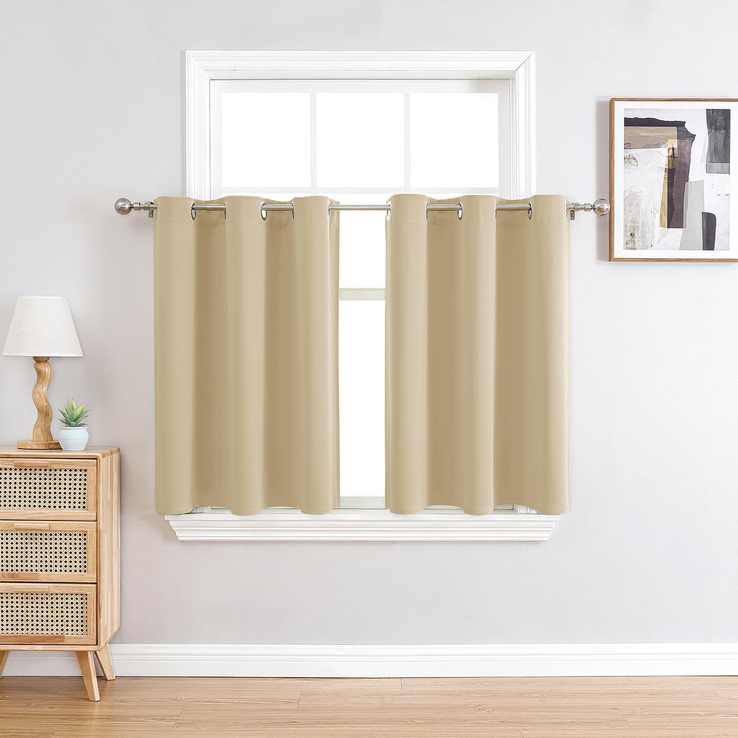 Grommet Blackout Curtains Set for Bedroom & Living Room