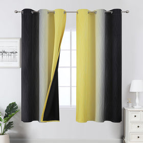 Estelar Textiler Ombre Blackout Curtains for Bedroom 2 Panels Set