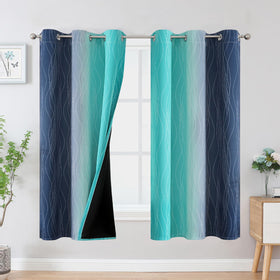Estelar Textiler Ombre Blackout Curtains for Bedroom 2 Panels Set