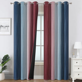 Estelar Textiler Ombre Blackout Curtains for Bedroom 2 Panels Set