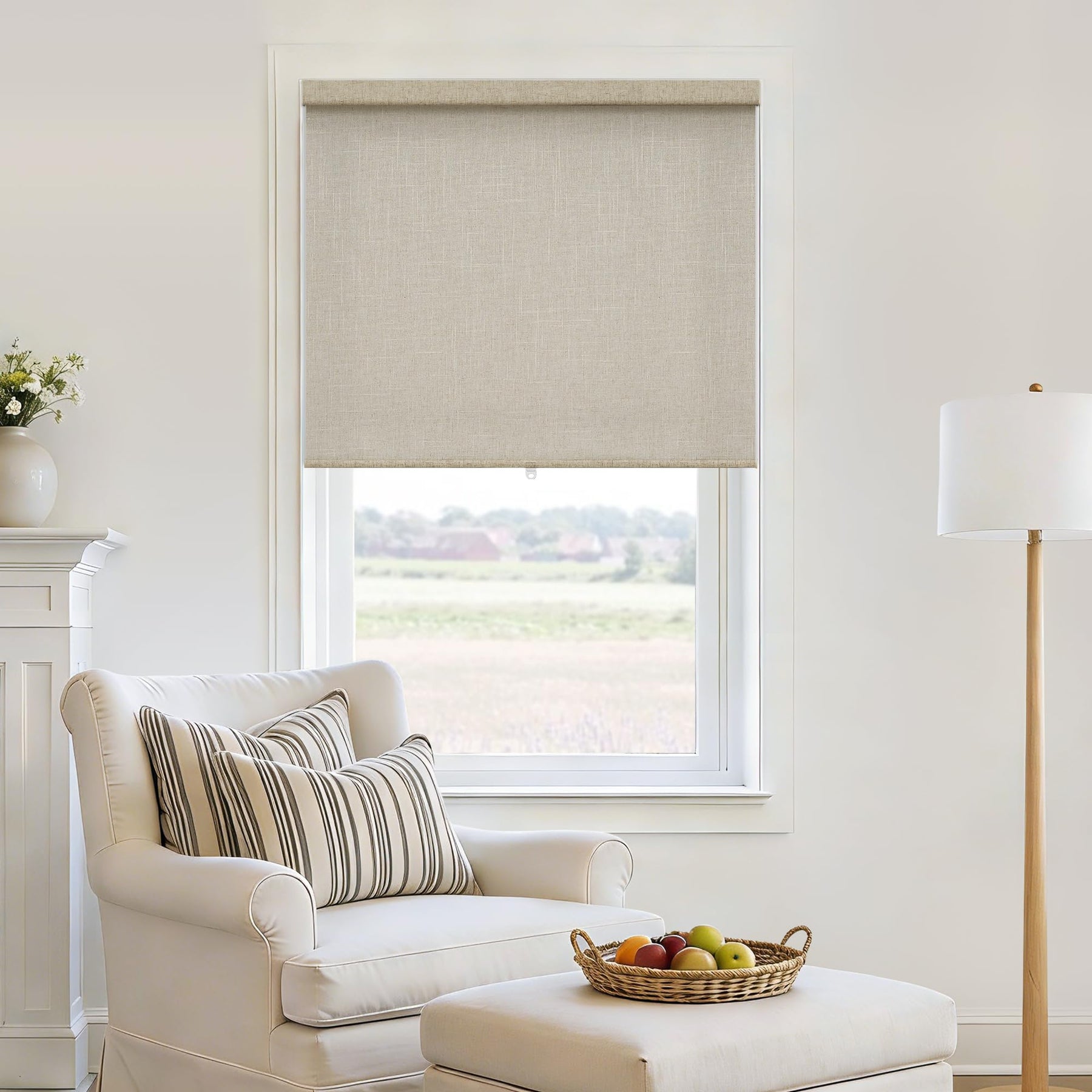 Cordless Light Filtering Roller Shades for Windows