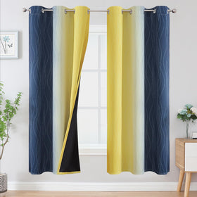 Estelar Textiler Ombre Blackout Curtains for Bedroom 2 Panels Set