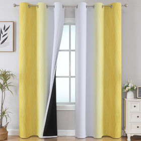 Estelar Textiler Ombre Blackout Curtains for Bedroom 2 Panels Set