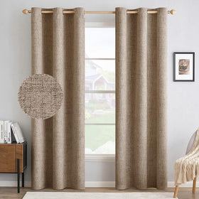 100% Blackout Linen Curtains for Bedroom & Living Room