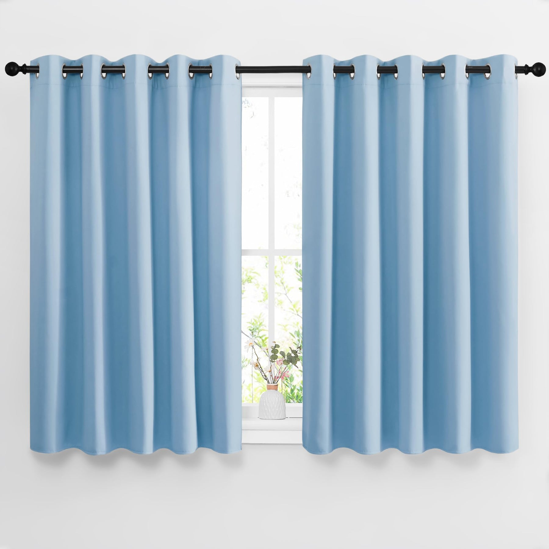 Grommet Blackout Curtains Set for Windows
