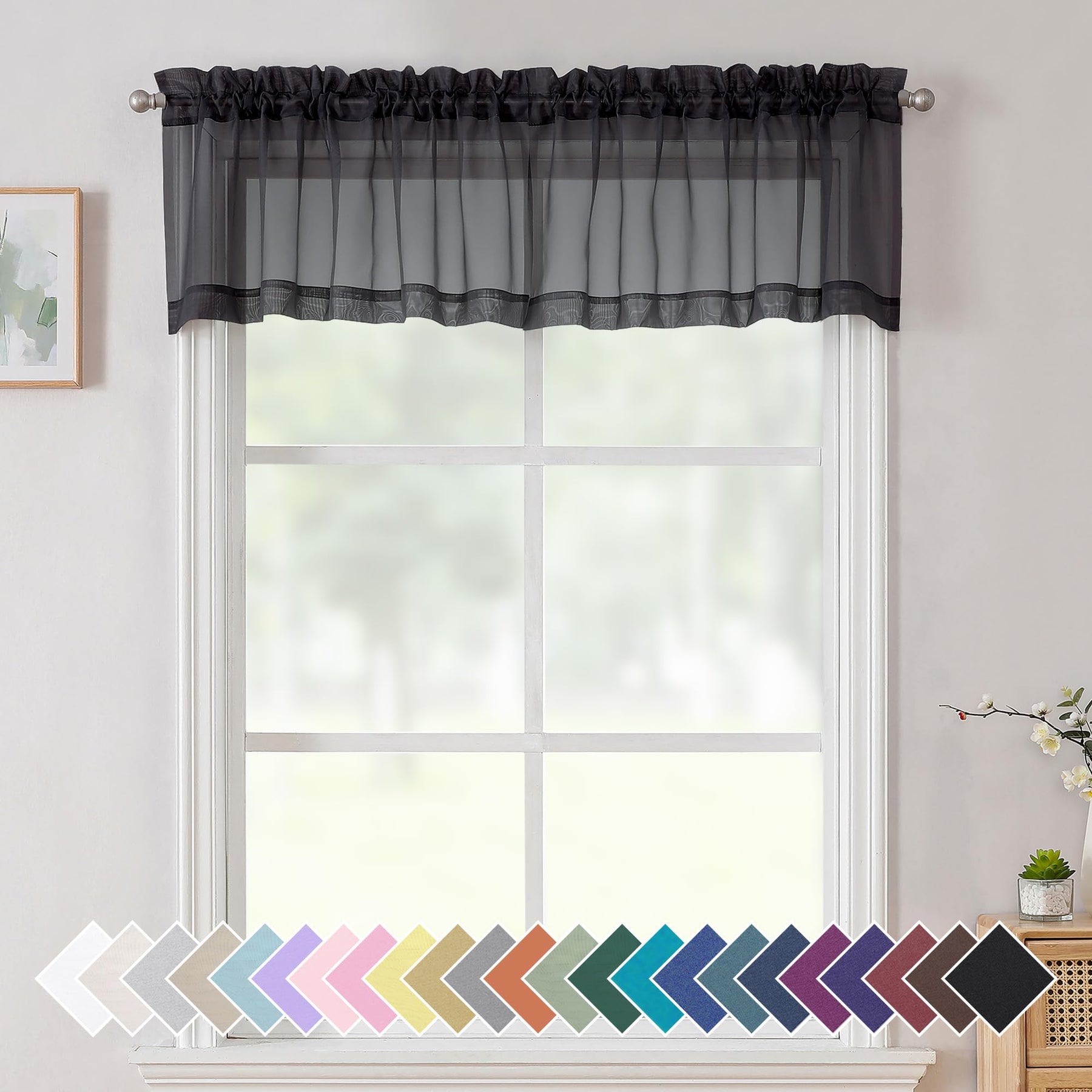 Airy Sheer Voile Curtains Set for Living Room & Bedroom