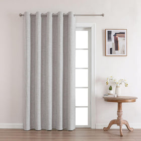Joydeco 52 Inch Wide Bedroom 100% Faxu Linen Textured Privacy Curtains